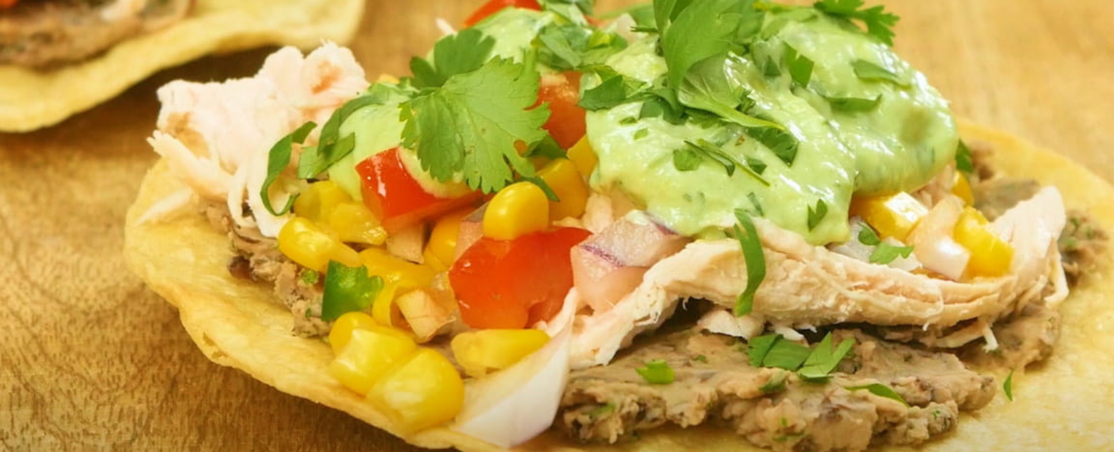 Chicken And Black Bean Tostadas With Avocado Cream Tufts Health Plan