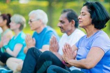group meditation in the park