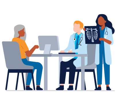 doctor and patient screening illustration
