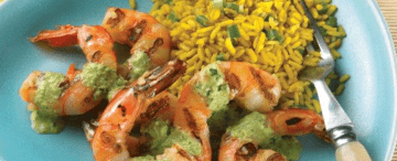 Grilled Shrimp with Mint Salsa Verde