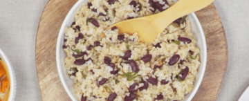 Algerian whole-wheat couscous with red beans and vegetables