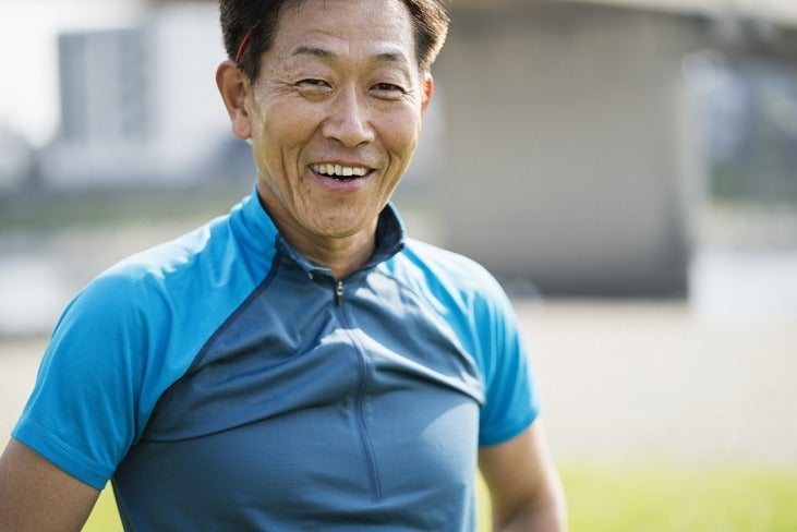 Active man smiling